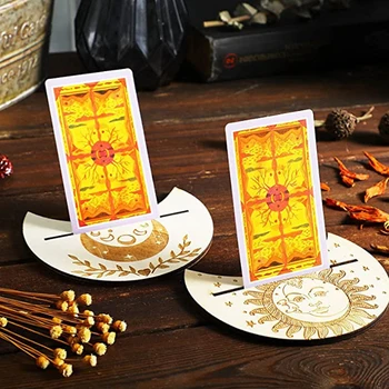 Altar Card Suport de Lemn de Afișare Dreptunghi Carte de Tarot Titularul Luna Formă de Vrăjitoare Instrumente de Divinație Titularul de Afișare Altar Consumabile
