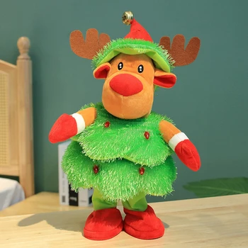 Pomul de crăciun Doll Noutate Muzica de Dans Cântând Moale Pom de Crăciun Păpuși Moș Crăciun, Jucării de Anul Nou Cadouri pentru Casa Ornament