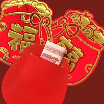 6Pcs Anul Nou Chinezesc Iepure Naționale Valul Plicuri Roșu de Anul Nou Bani Cadou Plic Hongbao Pungă de culoare Roșie An Nou Fericit Plic