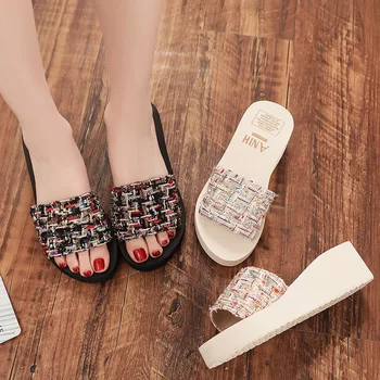 Vara Nou Flip-flops Tocuri inalte pentru Femei de Moda Sandale Elegante, Feminine Suplu Papuci Doamnelor Casual Confortabil Pantofi de Plaja