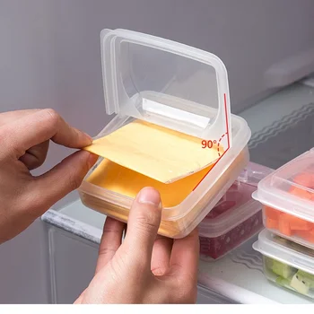 2 BUC Portabil Flip-top Brânză Cutie de Depozitare Brânză Container de Legume Fructe Proaspete-păstrarea Organizator Cutie Bucătărie Acasă Cutie de Depozitare