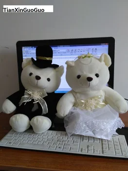 Mare 35cm nunta urși de pluș jucărie cupluri iubesc urșii papusa moale cadou de crăciun b2810