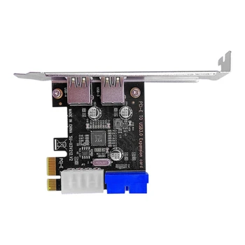 AU42 -USB 3.0 Pci-E Card de Expansiune Adaptor 2 Port USB3.0 Hub Intern 19Pin Antet Pci-E Card 4Pin Ide Conector de Alimentare