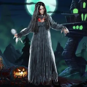 Mare Rochii De Halloween Blue Joc De Rol Groază Culoare Solidă Stil Întuneric Costume De Halloween
