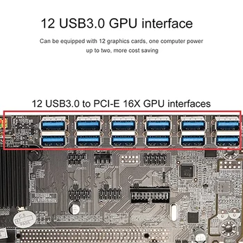 12 GPU B250C Miniere Placa de baza Cu 24Pin Adaptor de Alimentare de 12 USB3.0 Slot LGA1151 RAM DDR4 SATA3.0 MSATA VGA Pentru BTC/ETH