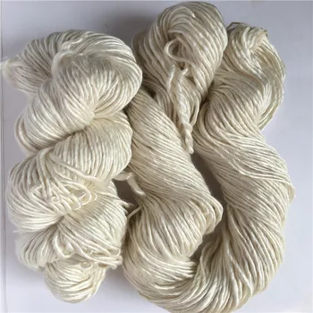 Fire de mătase nevopsită fire de mătase naturală whit mătase fire de tricotat de mână