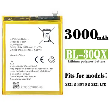 3.85 V de Brand nou de înaltă calitate 3000mAh BL-30SX Baterie Pentru Infinix X522 S2 S2Pro Telefon Mobil