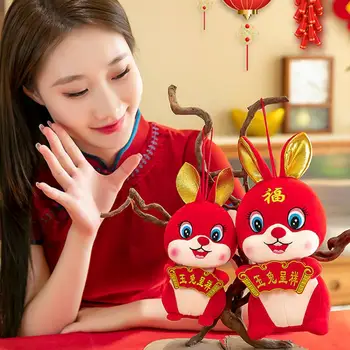 Frumos 2023 Zodiac Chinezesc Iepure Mascota Iepure De Pluș Papusa Flanel Festivalul De Prop