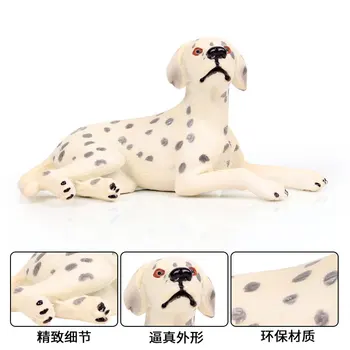 Copii de simulare solid wild animal world model poziția așezat văzut câinele dalmațian jucărie decoratiuni