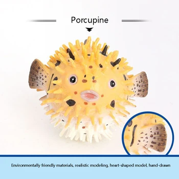 De Vânzare La Cald Pufferfish Figurina Realist Plastic Sălbatice Pufferfish Figurina Set Pentru Colectare De Învățământ De Știință Prop Model Animal