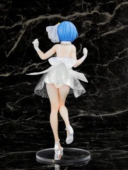 Originală:Anime Re:Zero REM cristal Alb rochie de 23cm PVC Acțiune Figura Figura Anime Jucarii Model Figura de Colectare Papusa Cadou